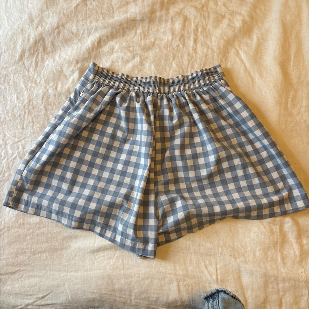 Wayre Travel Short Set in blue gingham - Picture 9 of 11